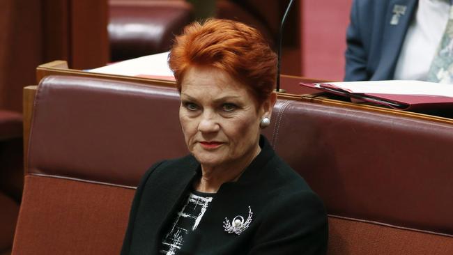 One Nation Leader Pauline Hanson in the federal chamber on Monday. Picture: Gary Ramage