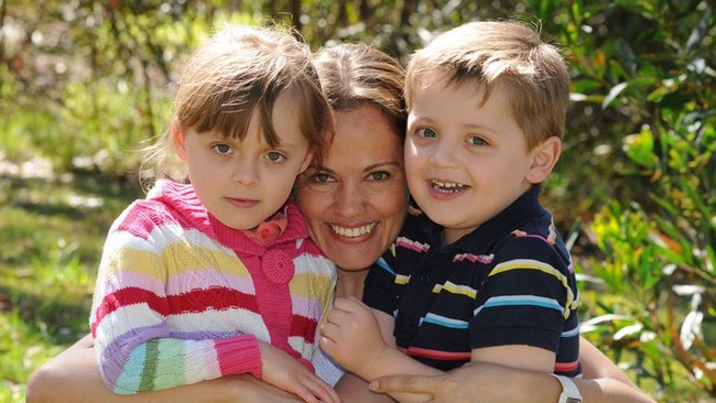 Maria Lutz, the wife of Fernando Manrique, with their children, Elisa and Martin. Picture: Facebook