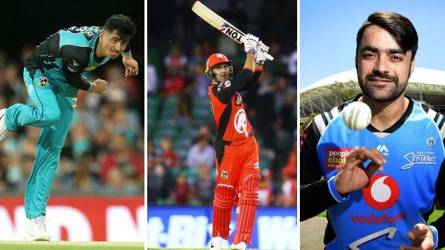 Mohammad Nabi (centre) has been an inspiration to the likes of fellow Afghan stars Mujeeb Ur Rahman and Rashid Khan.