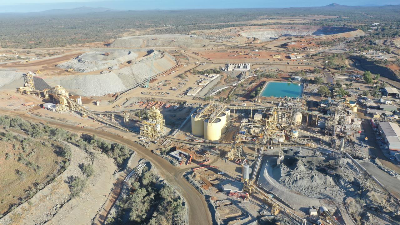 A view over Ravenswood Gold's processing plant looking towards the Buck Reef West pit.