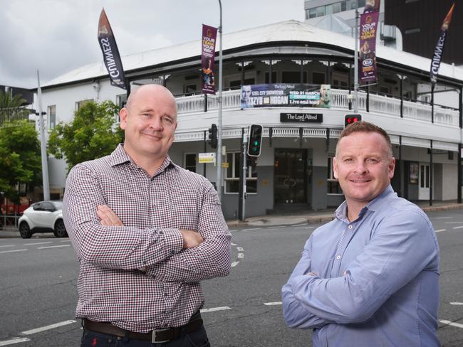 QBM - L to R, Scott Hempel with Matt Heanen, HallMark Group directors at the Lord Alfred Hotel, Petrie Terrace, on Tuesday March 16th 2021 - Photo Steve Pohlner