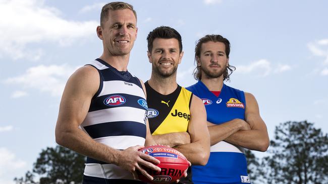 Selwood and fellow captains Trent Cotchin and Marcus Bontempelli are ready for finals. Picture: Michael Klein