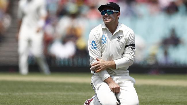 Tom Latham is the stand-in captain of a near-unrecognisable Blackcaps outfit at the SCG. Picture: Getty