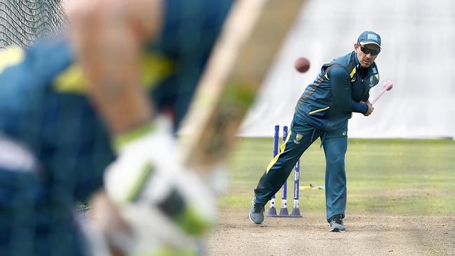 Langer is a hands-on coach during training sessions.