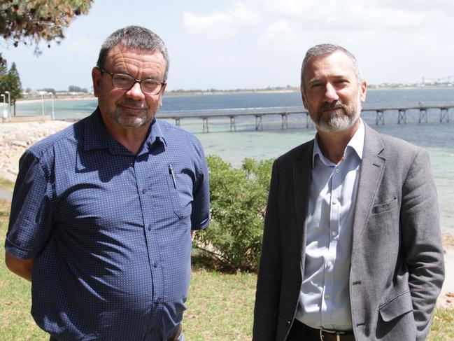 February 2023: There have been reports of increased crime and violence related incidents in Ceduna following the cancelation of the cashless welfare card system. Ceduna Mayor Ken Maynard and Ceduna Council CEO Tim Coote. PIC: Andrew Brooks