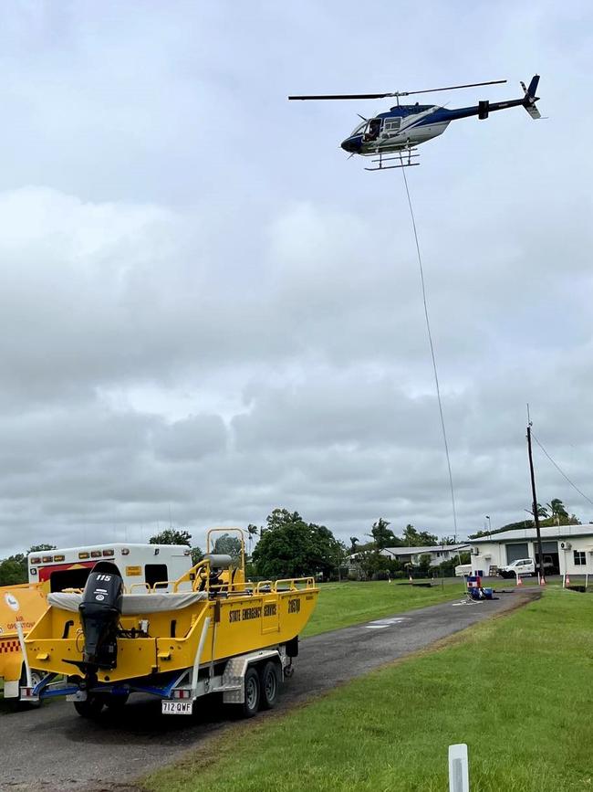 Helicopter pilot Josh Liddle of Liddle's Air Service was continuing to operate to assist the community, including at the SES headquarters, despite the Ingham Aerodrome and his business being badly affected by the flooding disaster. The floods in Hinchinbrook Shire, North Queensland. Picture: Cameron Bates