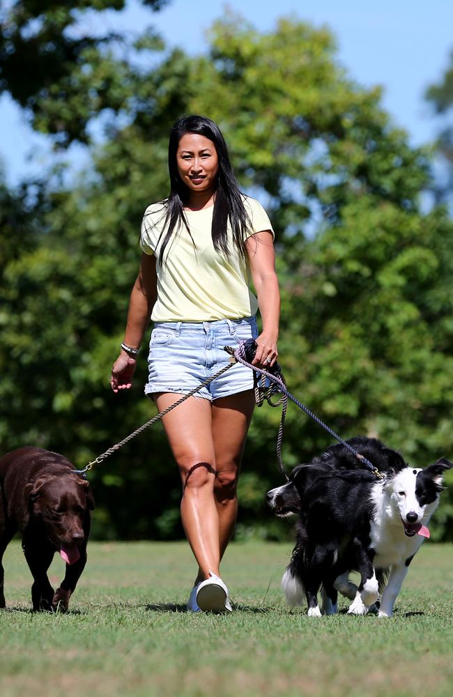 Jess Mitchel and Stella, Levi and Sammy. Picture: AAP/David Clark