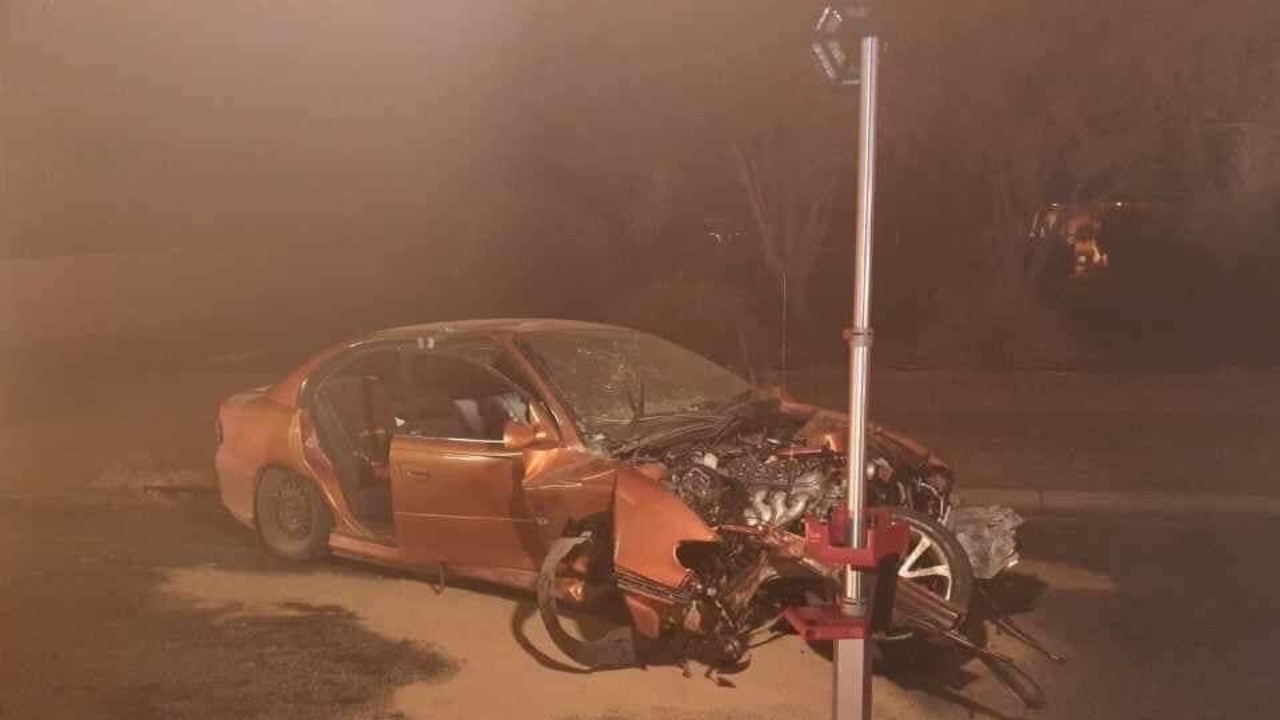 Two men were transported to Kingaroy Hospital after their car collided with a tree and parked car along Haly St on Friday, November 15.