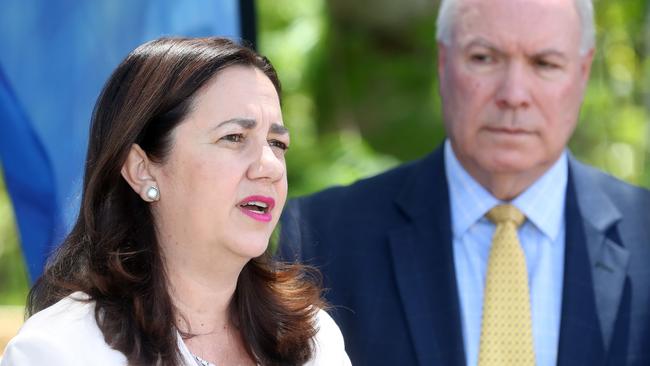 Premier Annastacia Palaszczuk with GOLDOC boss Mark Peters. Photo: Richard Gosling