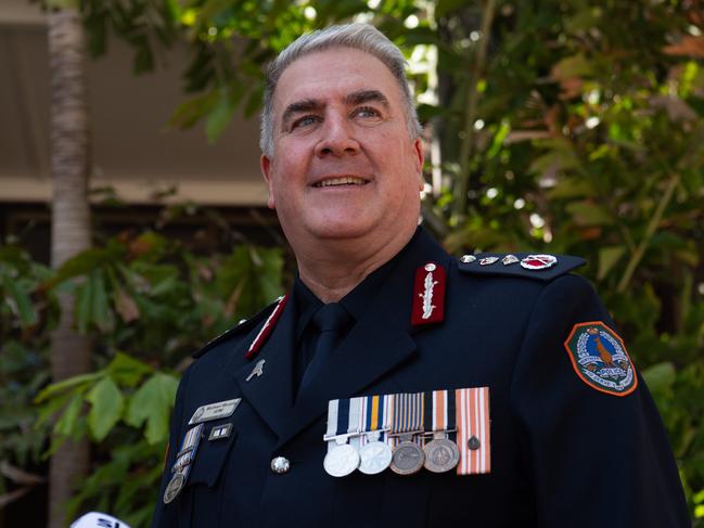 Michael Murphy, the Northern Territory's police commissioner, speaks during National Police Remembrance Day 2023 in Darwin on September 29, 2023. Photo by PEMA TAMANG PAKHRIN