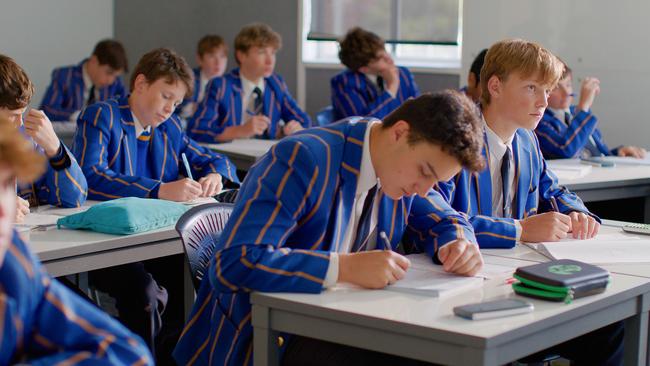 Toowoomba Boys Grammar Year 9 students in a maths class.