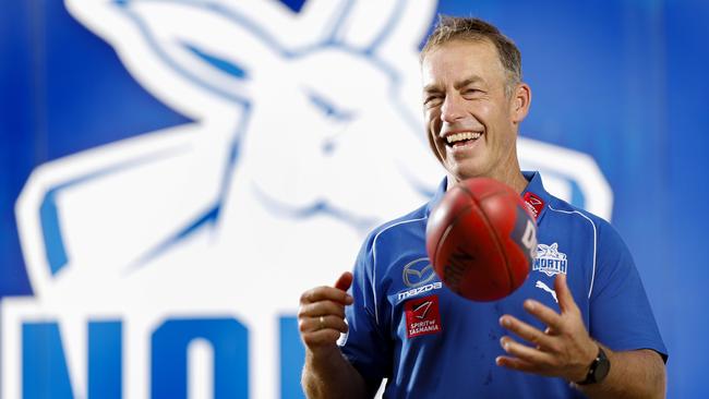 NCA. MELBOURNE, AUSTRALIA. 11th March, 2025 .  AFL.  Alastair Clarkson, senior coach of the Kangaroos after training at Arden Street this morning   . Picture: Michael Klein