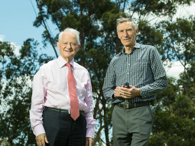 Portraits of Philip Ruddock (white shirt) and Cheltenham Beecroft Alliance representative Ross Walker in Ruddock Park Westleigh, on 15th November 2017.15,000 trees have been lost in the Hornsby shire last year and the gents are pictured with some of the remaining trees in the park. (AAP Image / Julian Andrews).