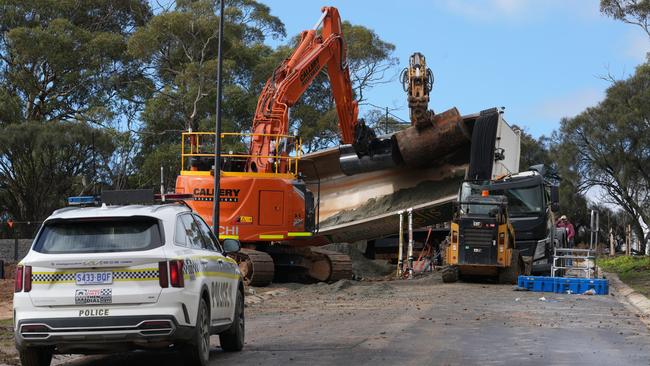 The driver, a man aged in his 40s, was taken to Flinders Medical Centre with serious injuries. Picture: Dean Martin