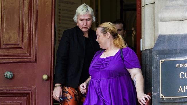 Friends and family of victim Daniel Cockerill leave the Supreme Court after Jordan Riley was sentenced to eight years in prison. Picture: NewsWire / Aaron Francis.