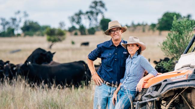 Jeremy and Julie Shaw of JS Grazing at Injune. Picture: Charlotte Allen