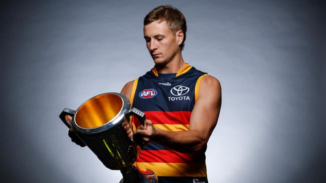 Robe product and new Adelaide captain Jordan Dawson will aim to lead the Crows back to the finals in 2023. Picture: Michael Willson/AFL Photos via Getty Images