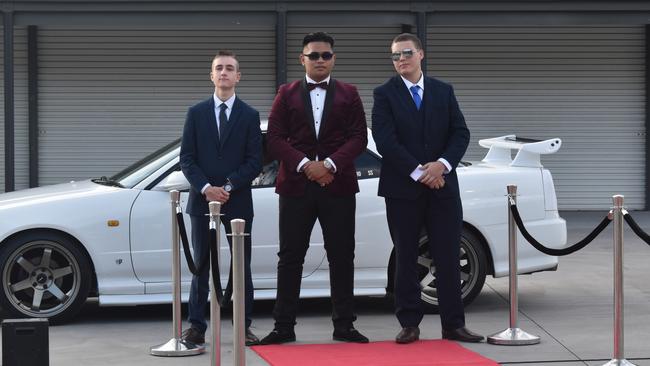 Albert Sandor, Traffic Lopau, and Jaiden Tebbit at the 2021 Bundamba State Secondary College year 12 formal, Ipswich Turf Club 17th of November 2021. Picture: Jessica Baker