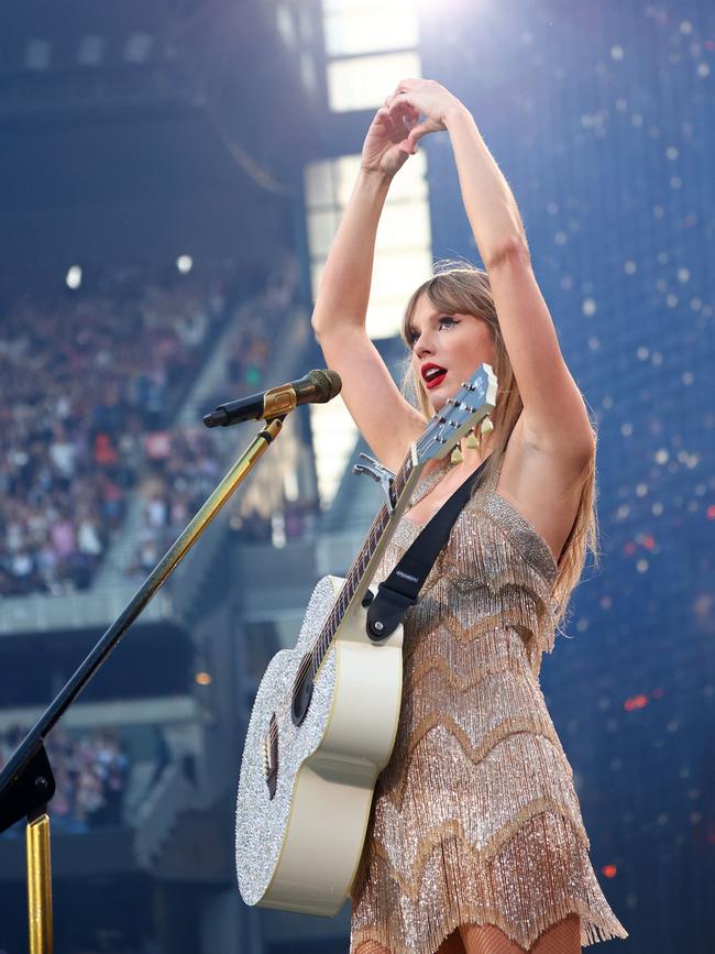 There were three empty seats at Swift’s first Melbourne concert where the trio would have been. Picture: Getty