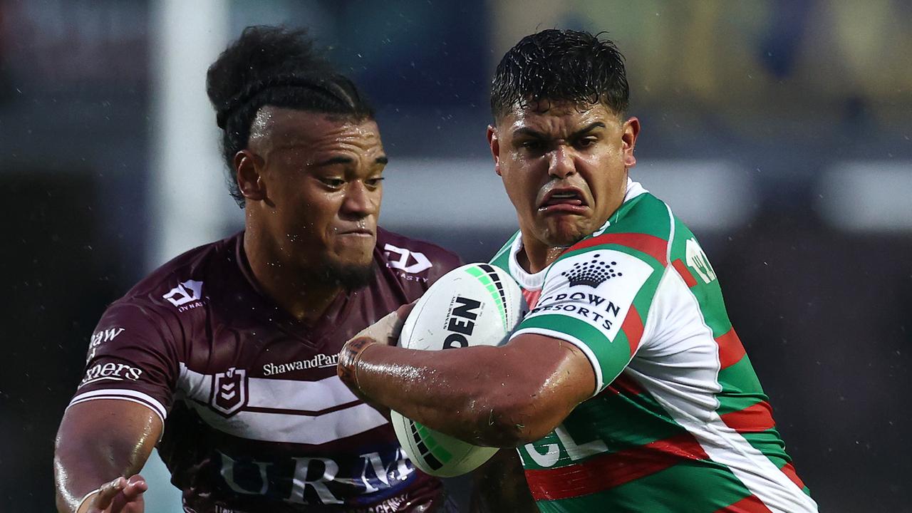 Latrell Mitchell has become a force at the Rabbitohs. Picture: Cameron Spencer/Getty Images