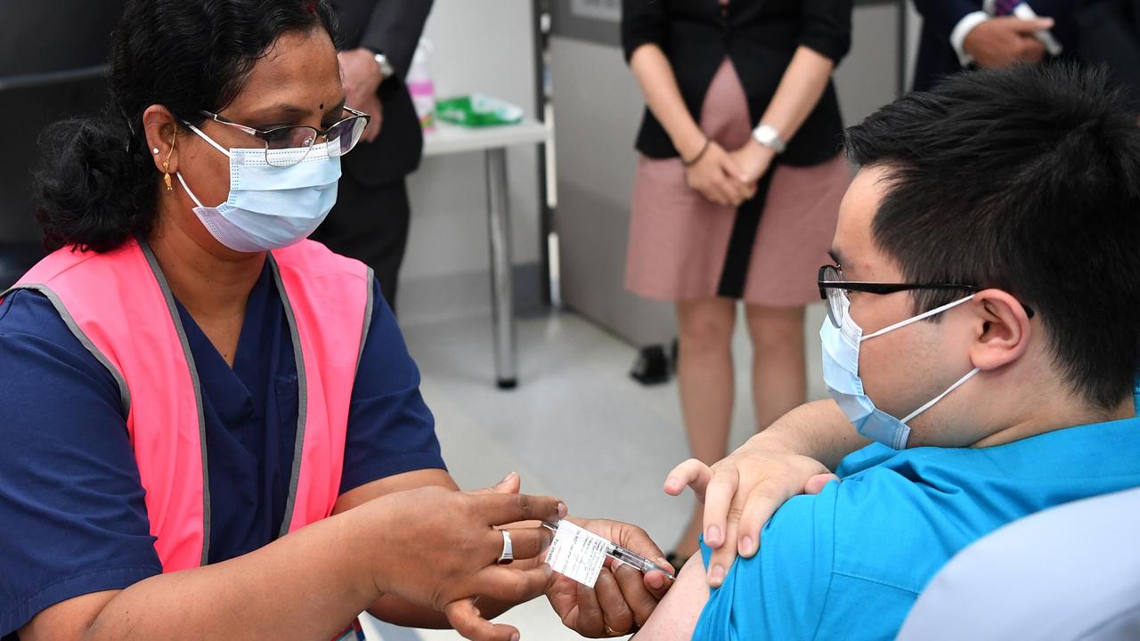 Less than five per cent of the adult population in Australia has had both vaccine doses. Picture: AAP Image/Dean Lewins