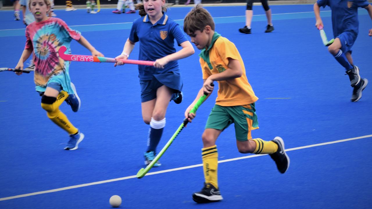 Primary school students from throughout Grafton participated in the first round of The Daily Examiner Hockey competition at Clarence Valley Regional Hockey Complex on Thursday, 25th February, 2021. Photo Bill North / The Daily Examiner