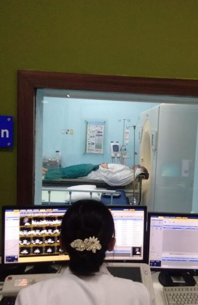 Nathan Mark Ryan undergoing tests in Siloam Hospital, Bali.