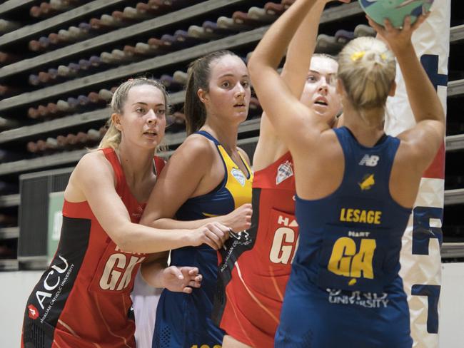 Bond University take on the Brisbane North Cougars in Round 1 of the 2023 HART Sapphire Series. Picture: Pr Alan Patching