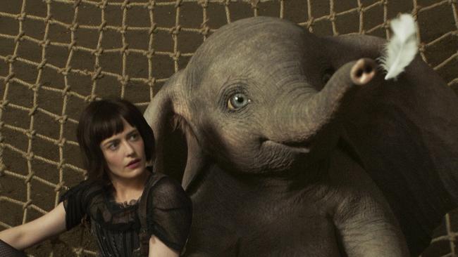NOTHINâ€™ BUT NET â€“ When high-flying star Colette Marchant teams up with a baby elephant who can fly, their new act proves a little challenging. Starring Eva Green as Colette, Disneyâ€™s all-new, live-action adventure â€œDumboâ€ opens in U.S. theaters on March 29, 2019...Â© 2019 Disney Enterprises, Inc. All Rights Reserved..
