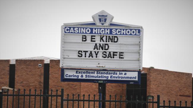 The Casino High School sign last year.