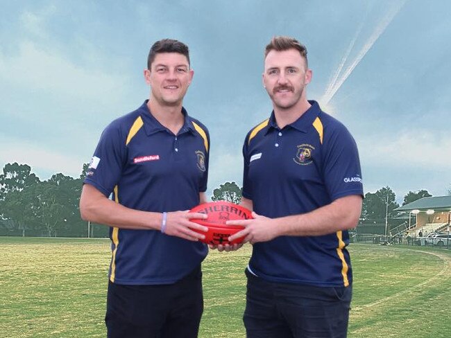 Incoming Caulfield Bears president Adam Ballard with new coach Lynden Dunn. Picture: Facebook