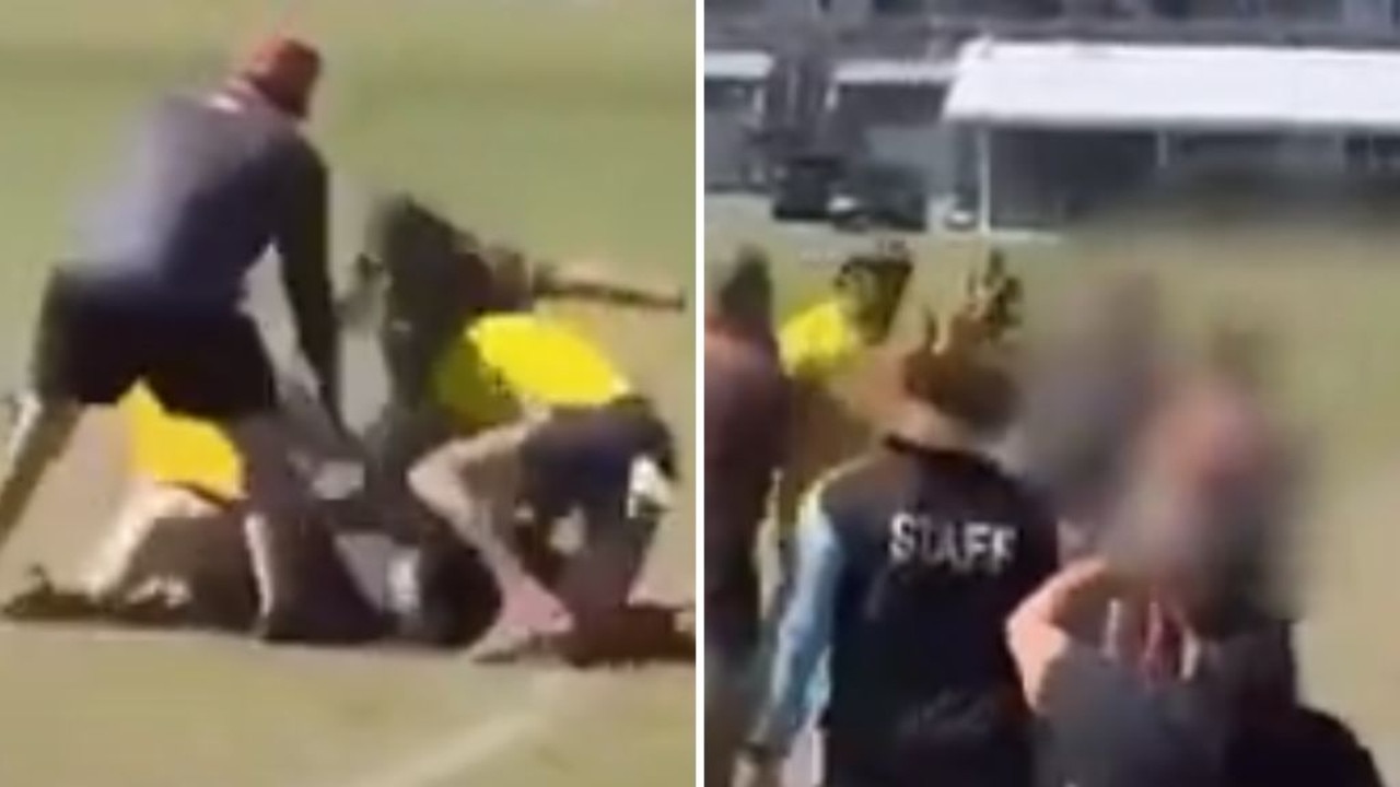 A brawl at a Norths Devils v Redcliffe Dolphins junior rugby league match.