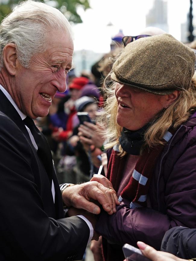 He’s been extremely visible, popping up on walkabouts to meet with mourners. Picture: Aaron Chown-WPA Pool/Getty Images