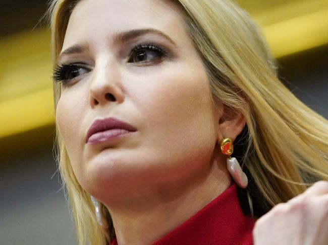 Senior Adviser to the President Ivanka Trump attends a meeting on small business relief in the Roosevelt Room of the White House in Washington, DC on April 7, 2020. - Trump met virtually on Tuesday with executives of US banking giants to discuss boosting relief for small business, banking sources said. (Photo by MANDEL NGAN / AFP)