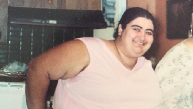 Jen Sheehan, 38, before she shed 133kg. She now weighs just 80kg. Picture: Leigh Roberts