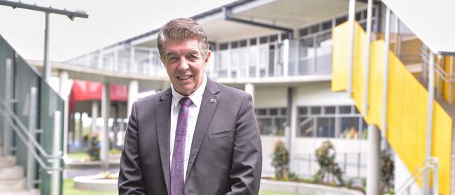 Castle Hill state Liberal MP Ray Williams at the new school.  (Daily Telegraph-Flavio Brancaleone)