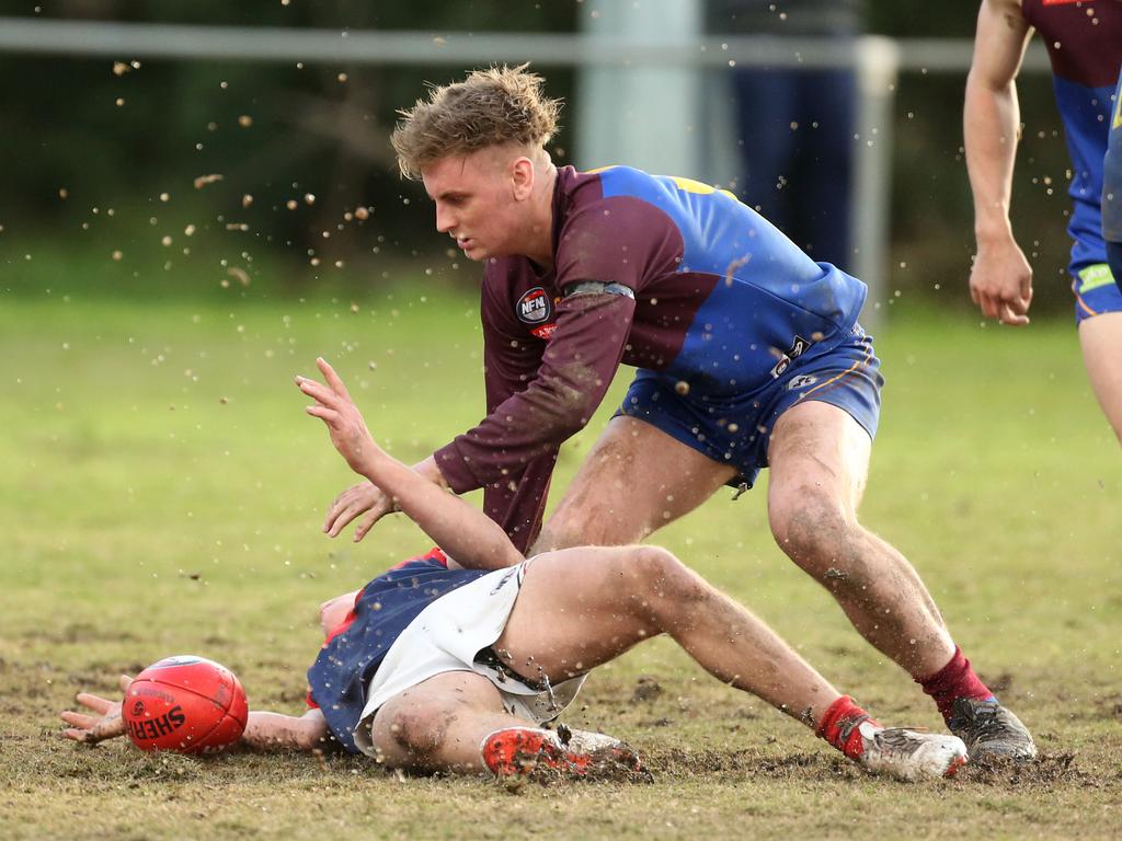 Northern: Action from the clash between Banyule and Diamond Creek. Picture: Stuart Milligan