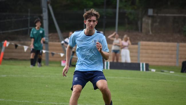 GPS First XI football action between Brisbane Boys College and Brisbane Grammar School. Saturday April 22, 2023. Picture: Nick Tucker.