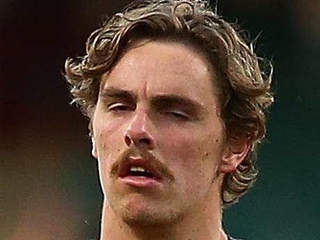 PERTH, AUSTRALIA - MAY 07: Joe Daniher of the Bombers walks from the field after being defeated during the round seven AFL match between the Fremantle Dockers and the Essendon Bombers at Domain Stadium on May 7, 2017 in Perth, Australia.  (Photo by Paul Kane/Getty Images)