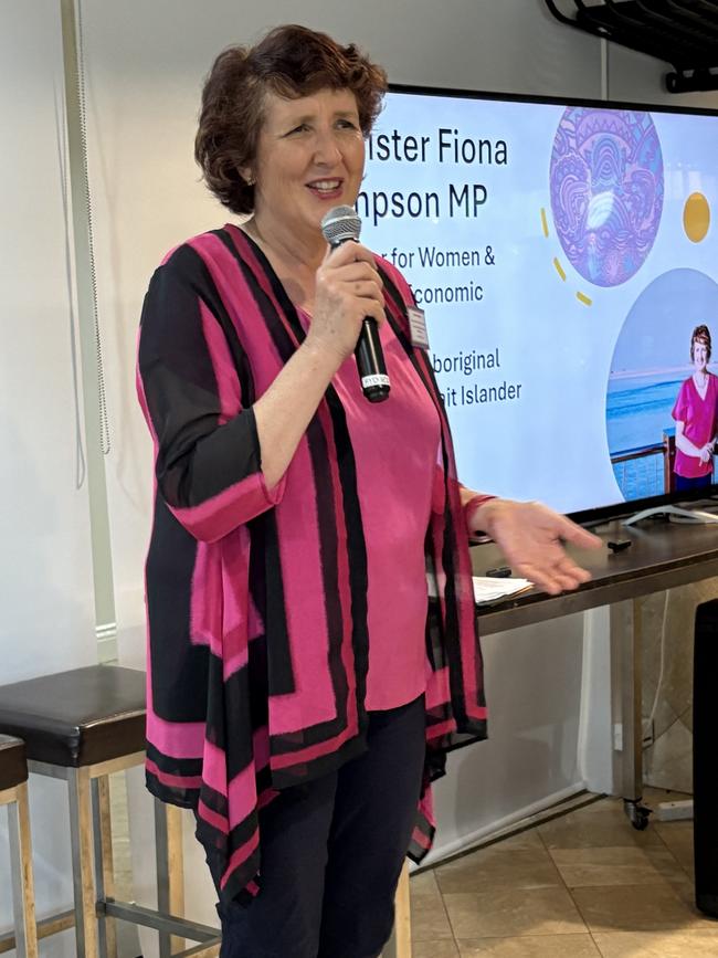 Queensland Minister for Women Fiona Simpson speaks at the Empowering Women's Economic Security forum. Photo: Supplied