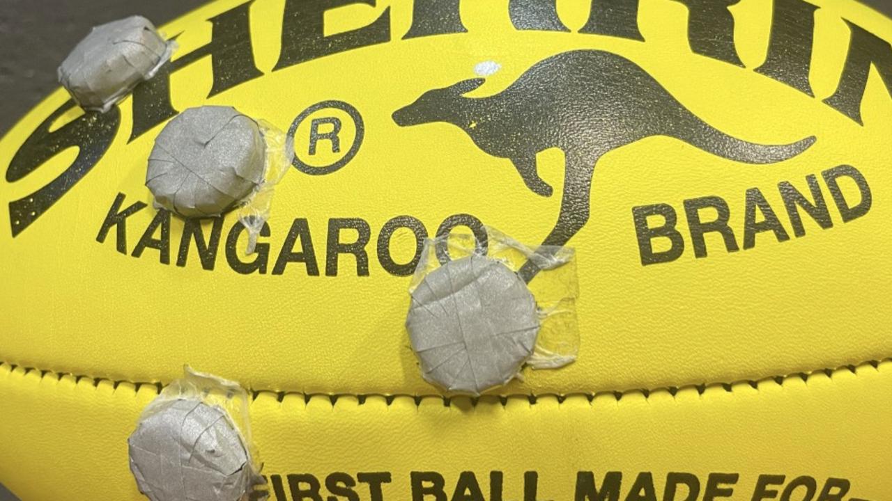 The AFLW will use microchipped balls this season. Pictures: Supplied