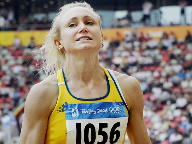 Beijing Olympics 2008. Day 11. Athletics. Women's Long Jump Qualification. Australia's Bronwyn Thompson failed to qualify for the final of the long jump.