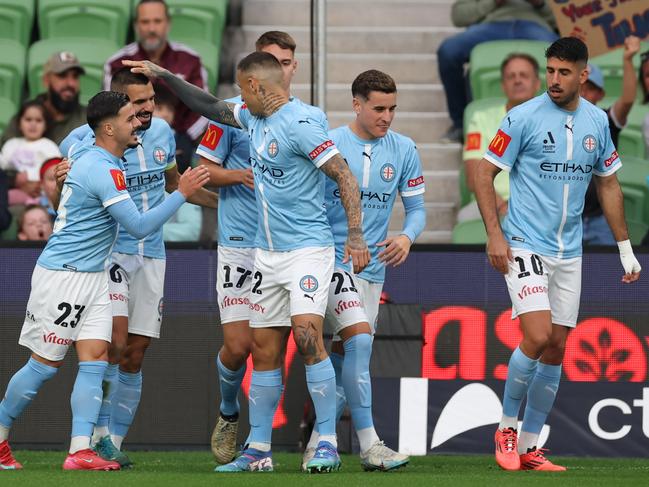 Melbourne City celebrates a goal. Picture: Getty Images