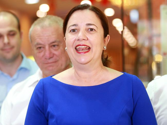 Premier Annastacia Palaszczuk fronts a press conference outside of a yum cha restaurant in Sunnybank, Sunday February 1, 2019. She is reporting on her recent meeting with the QueenslandsÕs Disaster Management Committee in relation to the coronavirus. (AAP/Image Sarah Marshall)