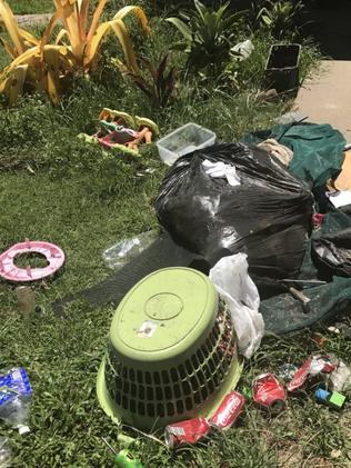 It appears the tenants failed to ever put wheelie bins of rubbish out for collection. Picture: Crystal Jones