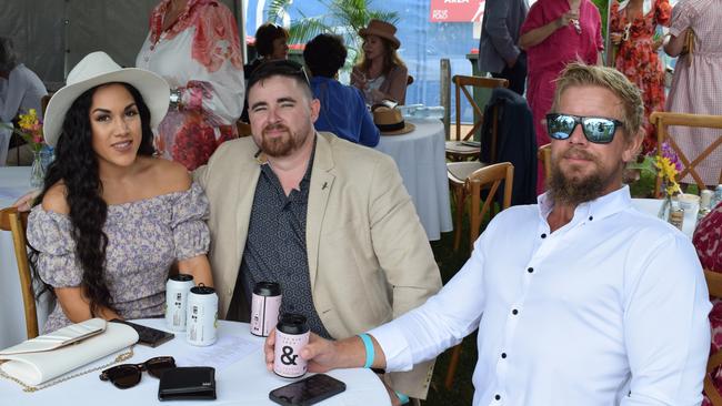 Tina, Liam and Nick at the Rockhampton Jaguar Land Rover Pop-Up Polo on June 3, 2023. Picture: Aden Stokes