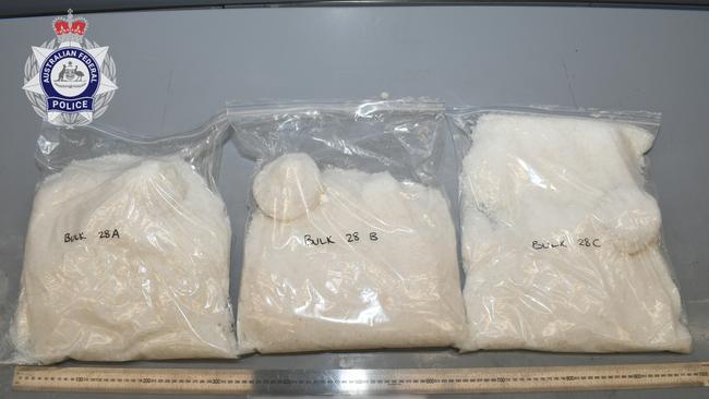 Part of the methamphetamine allegedly imported by Ali Reza Khanbabayi and Ajmeer Kakall. Picture: Supplied