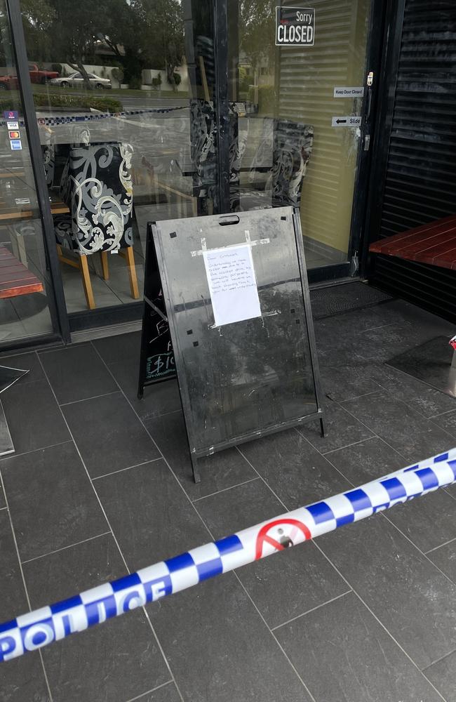 Would be crooks attempted to set fire to a restaurant and break into a tobacconist in Runaway Bay on Saturday. Picture: Gemma Ferguson