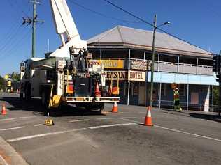 Energex are performing planned maintenance on Mt Pleasant Rd. Picture: Frances Klein