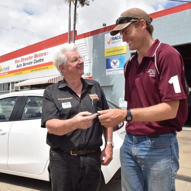 The Ron Streeter team previously featured in The Observer when a Gladstone local won a new Mazda after winning a competition he was unaware of. Picture: Supplied